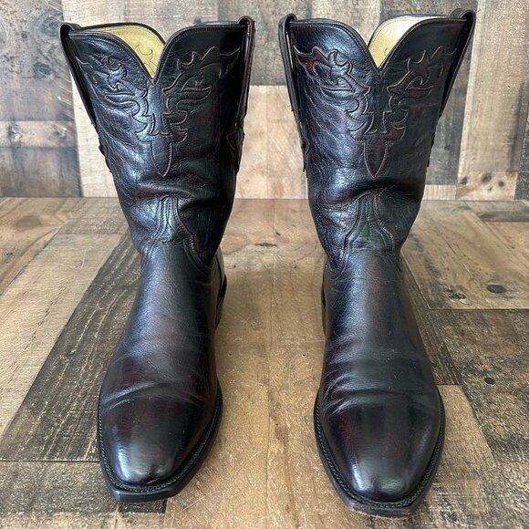 Lucchese Classics Handmade GA034319 Black Cherry Cowboy Boots Mens 9.5 D - Picture 1 of 11